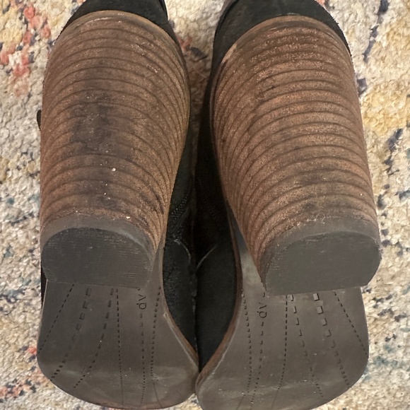 Black nubuck suede Dolce Vita black ankle booties with silver metal accents, 9.5 - Picture 8 of 13